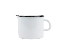 Smaltovaný hrnek s výlevkou ø 14 cm - 1.5 l bílý
