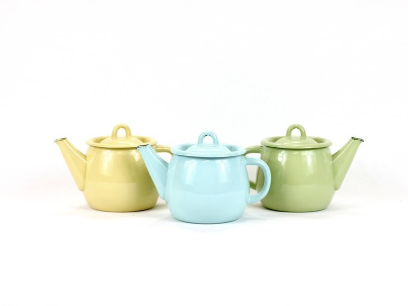 Smaltovaná konvice - 1 l tyrkysová