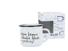 Smaltovaný hrnek ø 8 cm - 0.35 l bílý "kámen" v krabičce - ČESKÝ PLECHÁČEK | BELIS