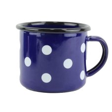 Smaltovaný hrnek ø 8 cm - 0.35 l modrý - PUNTÍK MODRÝ | BELIS