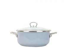 Smaltovaný rendlík se skleněnou poklicí ø 20 cm - 2.3 l - PREMIUM šedý | BELIS