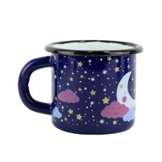 Smaltovaný hrnek ø 7 cm - 0.25 l tmavě modrý "mráček" - ČESKÝ PLECHÁČEK | RADOST enamel