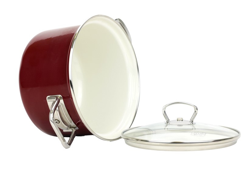 Smaltovaný hrnec s poklicí ø 20 cm - 3.6 l - ECO-CERAMIC | BELIS - 2 jakost