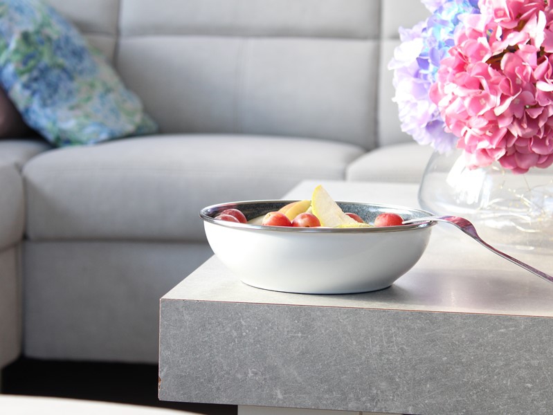 Smaltovaný hrnec se skleněnou poklicí ø 24 cm - 5.5 l - PREMIUM bílý | BELIS - 2 jakost