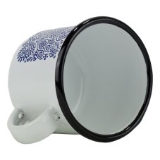 Smaltovaný hrnek ø 8 cm - 0.35 l bílý FOLKLOR | BELIS - 2 jakost