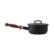 Smaltovaný rendlík s poklicí a dřeveným držadlem ø 16 cm - 1.25 l štýlák - BSE | BELIS - 2 jakost