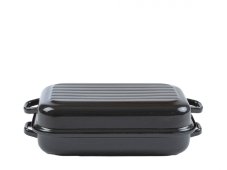 Smaltovaný dvoupekáč s žebrováním 35 cm - PEKÁČE | BELIS