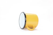 Smaltovaný hrnek ø 8 cm - 0.35 l hořčicový