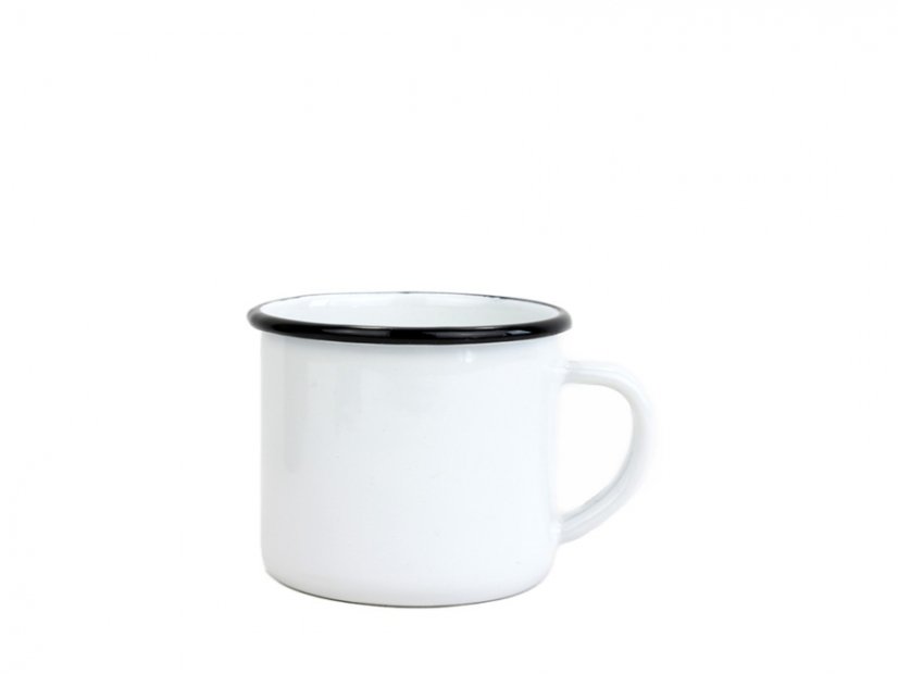 Smaltovaný hrnek ø 8 cm - 0.35 l bílý - ČESKÝ PLECHÁČEK | BELIS