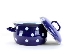 Smaltovaná sada nádobí 8-dílná II - PUNTÍK modrý | BELIS