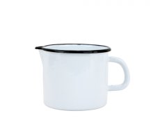 Smaltovaný hrnček s výlevkou ø 12 cm – 1 l biely