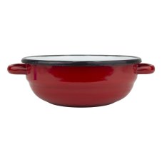 Smaltovaná selská mísa s uchy ø 16 cm červená