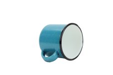 Smaltovaný hrnek ø 8 cm - 0.35 l tyrkysový- FLOWER | BELIS