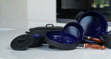 Smaltovaná pánev s odnímatelným dřevěným držadlem ø 24 cm - BSE | BELIS