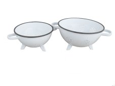 Smaltované trojnožkové sitko ø 20 cm biele