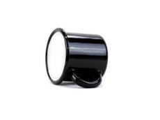 Smaltovaný hrnek ø 8 cm - 0.35 l černo bílý
