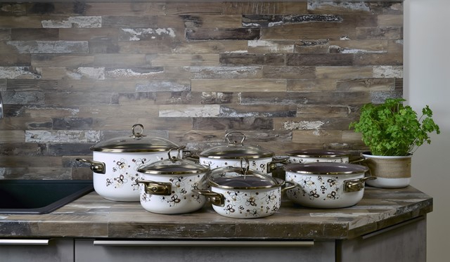 Smaltovaný rendlík se skleněnou poklicí ø 16 cm - 1.25 l - PREMIUM krémový | BELIS