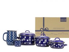 Smaltovaná sada nádobí 8-dílná - PUNTÍK modrý | BELIS