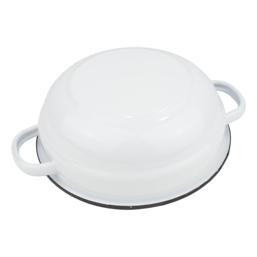 Smaltovaná selská mísa s uchy ø 20 cm bílá