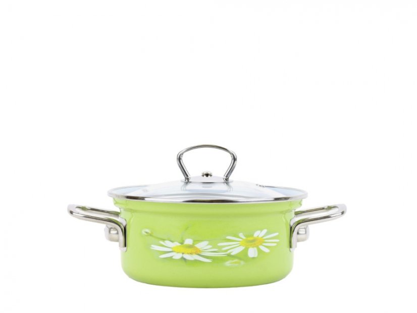 Smaltovaný rendlík s poklicí ø 24 cm - 4.5 l - DAISY | BELIS