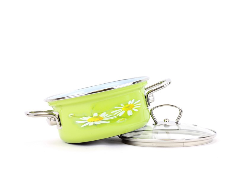 Smaltovaný rendlík s poklicí ø 24 cm - 4.5 l - DAISY | BELIS