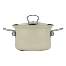 Smaltovaný hrnec se skleněnou poklicí ø 16 cm - 2 l - ECO CERAMIC krémový | BELIS