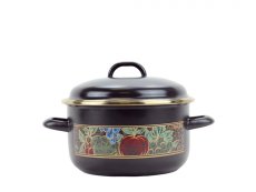 Smaltovaný hrnec s poklicí ø 18 cm - 2.2 l - GOLD | BELIS