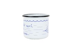 Smaltovaný hrnek ø 8 cm - 0.35 l bílý "ponorka" v krabičce - ČESKÝ PLECHÁČEK | BELIS