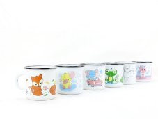 Smaltovaný hrnek ø 8 cm - 0.35 l bílý "káčátko" - ČESKÝ PLECHÁČEK | RADOST enamel