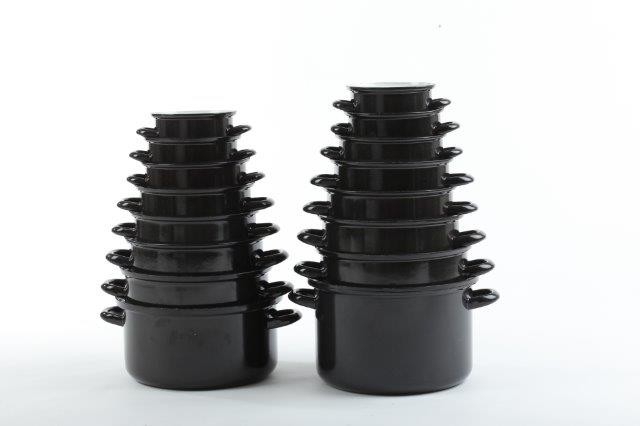 Smaltovaný hrnec ø 16 cm - 2 l - STANDARD černý | SFINX