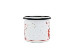 Smaltovaný hrnek ø 8 cm - 0.35 l bílý "hasiči/co jste hasiči" v krabičce - ČESKÝ PLECHÁČEK | BELIS