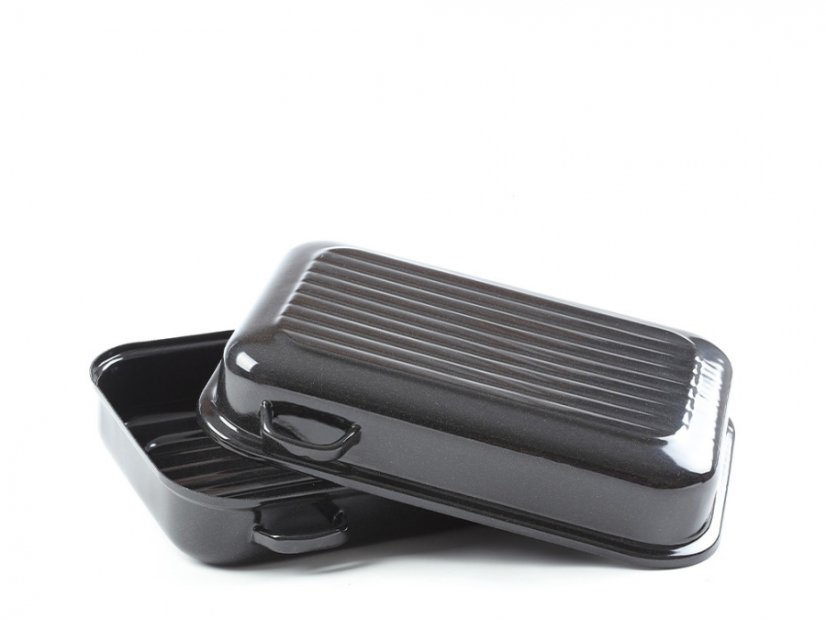 Smaltovaný dvoupekáč s žebrováním 40 cm ucha z boku - PEKÁČE | BELIS