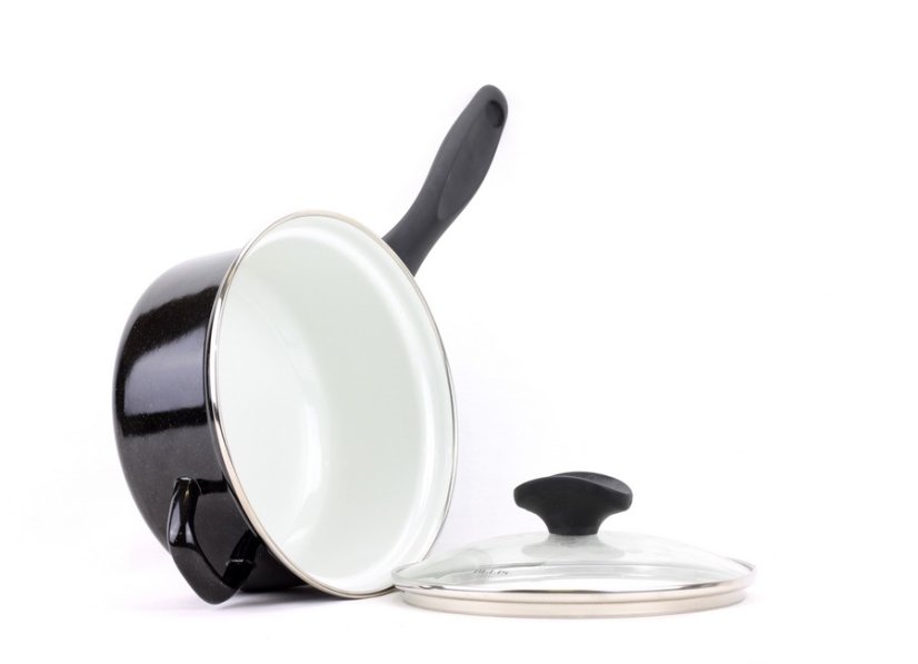 Smaltovaný rendlík s držadlem a skleněnou poklicí ø 20 cm - 2.6 l - STANDARD PLUS | BELIS