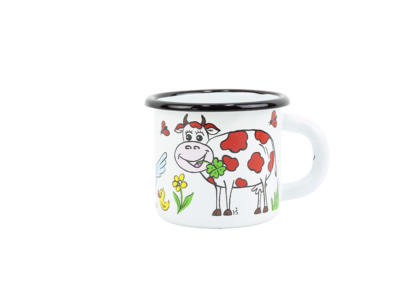 Smaltovaný hrnek ø 7 cm - 0.25 l bílý "domácí chov"