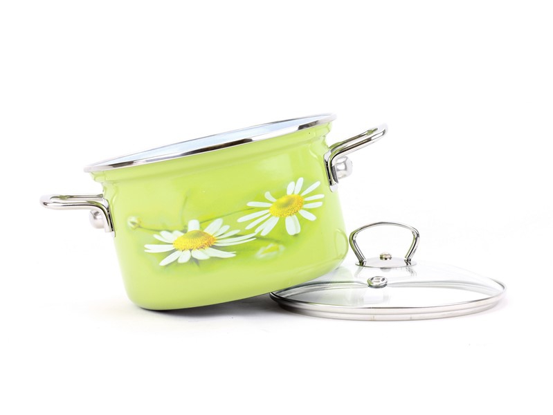 Smaltovaný hrnec s poklicí ø 20 cm - 3.6 l - DAISY | BELIS