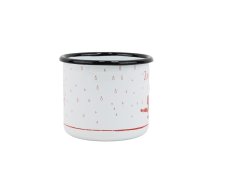 Smaltovaný hrnek ø 8 cm - 0.35 l bílý "hasiči/lýtka" v krabičce - ČESKÝ PLECHÁČEK | BELIS