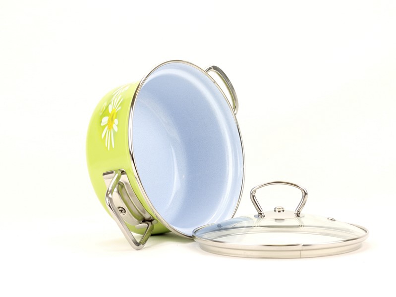 Smaltovaný rendlík s poklicí ø 24 cm - 4.5 l - DAISY | BELIS