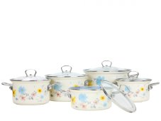 Smaltovaná sada nádobí 10-dílná - MEADOW | BELIS - 2 jakost