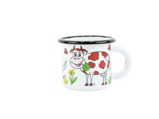 Smaltovaný hrnek ø 7 cm - 0.25 l bílý "domácí chov"