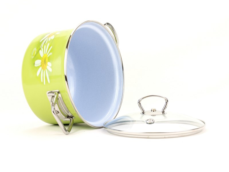 Smaltovaný hrnec s poklicí ø 20 cm - 3.6 l - DAISY | BELIS