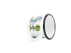 Smaltovaný hrnek ø 7 cm - 0.25 l bílý "dino" - 2 jakost