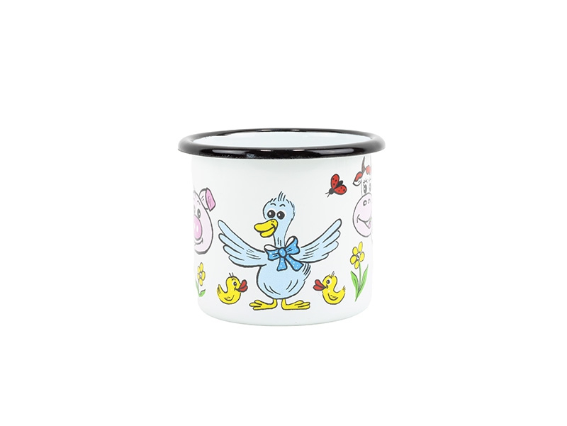 Smaltovaný hrnek ø 7 cm - 0.25 l bílý "domácí chov"