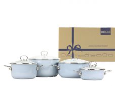 Smaltovaná sada nádobí 8-dílná - PREMIUM šedý | BELIS