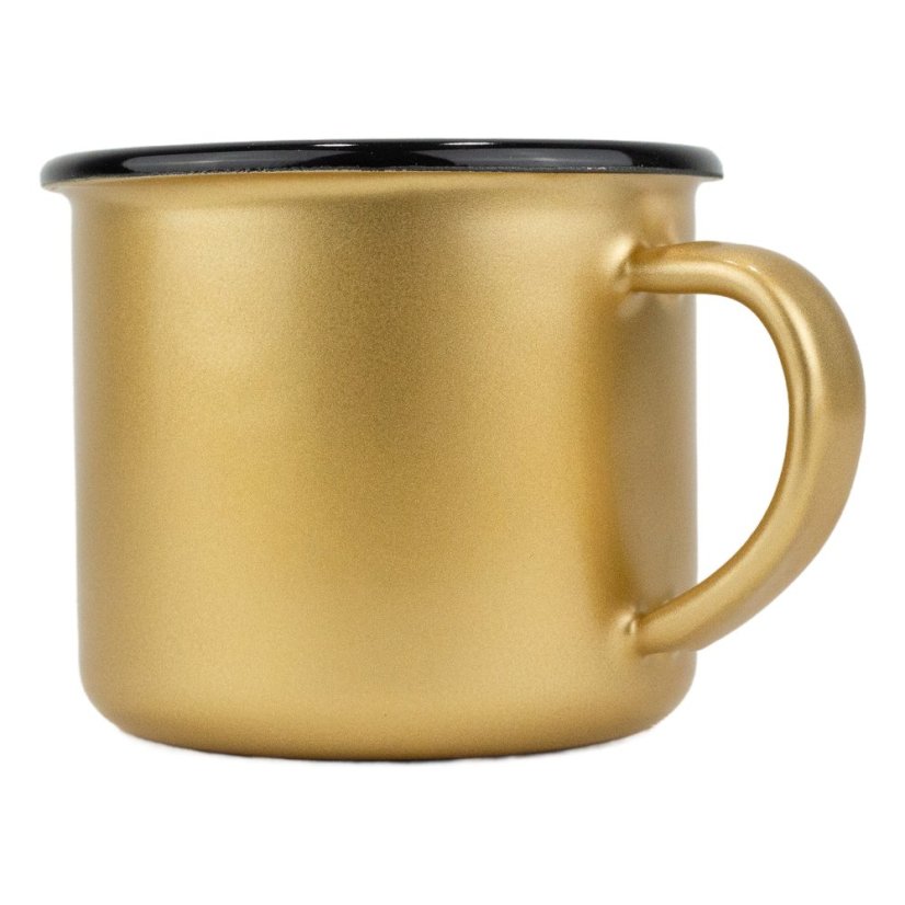Smaltovaný hrnek ø 8 cm - 0.35 l zlatý - ČESKÝ PLECHÁČEK | BELIS