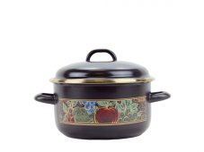 Smaltovaný hrnec s poklicí ø 16 cm - 1.5 l - GOLD | BELIS