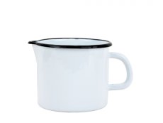 Smaltovaný hrnček s výlevkou ø 10 cm – 0,75 l biely
