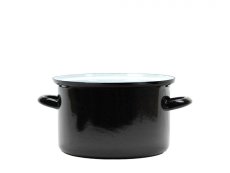 Smaltovaný hrnec ø 16 cm - 2 l - STANDARD černý | SFINX - 2 jakost