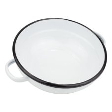 Smaltovaná selská mísa s uchy ø 18 cm bílá