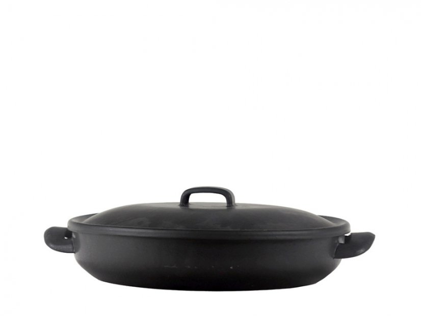 Smaltovaný oválný pekáč s poklicí - nízký 32x24x7 cm - 5 l - BSE | BELIS