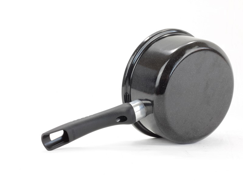 Smaltovaný rendlík s držadlem ø 14 cm - 0.8 l - STANDARD černý | SFINX